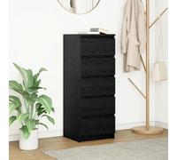 vidaXL Buffet avec tiroirs chêne noir 37,5x35x99 cm Bois d'ingénierie, Meuble de rangement