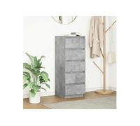 vidaXL Buffet avec tiroirs Gris béton – Bois d'ingénierie 37,5x35x99 cm Meuble de rangement