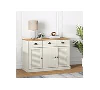 Buffet avec tiroirs VIGO 113x40x75 cm blanc bois massif de pin353191