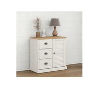 Buffet avec tiroirs VIGO 78x40x75 cm blanc bois massif de pin