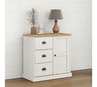 Buffet avec tiroirs VIGO 78x40x75 cm blanc bois massif de pin Blanc G