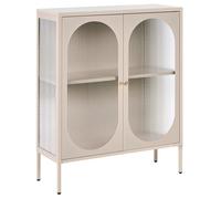 Buffet avec vitrine en verre SARRE Métal 90 cm Beige