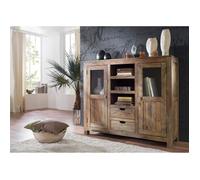 Buffet avec vitrines - Bois massif de palissandre huilé - NATURE GREY #63