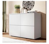 Buffet Bahut 2 portes | 90 x 68 x 34cm | Couleur Blanc Finition mat | Meuble de rangement | Modèle ZOEL