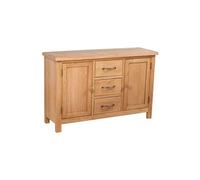 Helloshop26 Buffet bahut Armoire Console Meuble de Rangement avec 3 tiroirs 110 cm Bois de chêne Massif 4402244