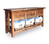 Buffet bahut armoire console meuble de rangement bois de récupération massif 100 cm 4402144