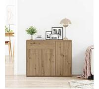 Buffet bahut/Commode MVS - multi-rangement - Meuble sur pied - chêne artisanal 88x30x70cm bois d'ingénierie &26_7671929