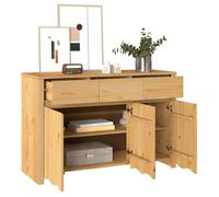 Buffet bahut/Commode MVS - multi-rangement - Meuble sur pied - Drammen Chêne 114x43x75,5cm Bois de pin massif &26_2543061