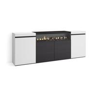 Buffet, Bahut, Enfilade, Meuble de Séjour, 200x35x75cm, Blanc et noir, RF2298
