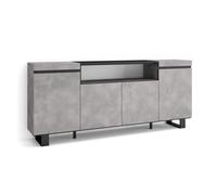 Buffet, Bahut, Enfilade, Meuble de Séjour, 200x35x87cm, Ciment, RF2285