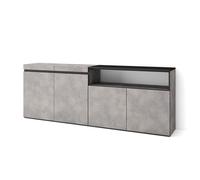 Buffet, Bahut, Enfilade, Meuble de Séjour, 200x75x35cm, Ciment, RF2371