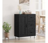 vidaXL Buffet Chêne Noir 69,5 x 34 x 90 cm Bois d’ingénierie, Buffet Contemporain, Design rectangulaire, Rangement spacieux, Pratique pour Salon, Meuble Moderne