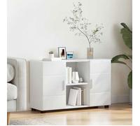 vidaXL Buffet Blanc brillant Bois d'ingénierie 88,5 x 30,5 x 55,5 cm Rangement pratique