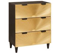Buffet - bahut - enfilade Vidaxl Buffet Noir et or 60 x 33 x 75 cm Bois de mangue massif