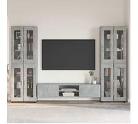 Buffet - bahut - enfilade Vidaxl Ensemble meuble TV FLORIN 3 pcs Gris béton Bois d'ingénierie