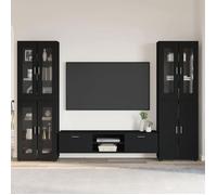 Buffet - bahut - enfilade Vidaxl Ensemble meuble TV FLORIN 3 pcs Noir Bois d'ingénierie
