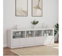 Buffet bahut - grand espace - avec lumières LED blanc 202x37x67 cm(13366) ZLH