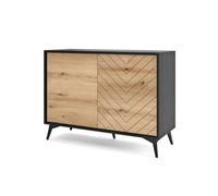 Buffet, Bahut Jasper K104 - chêne evoke/noir, largeur 104 cm, hauteur 119 cm, profondeur 39 cm