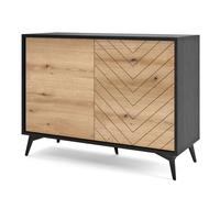 Buffet, Bahut Jasper K104 - chêne evoke/noir, largeur 104 cm, hauteur 119 cm, profondeur 39 cm