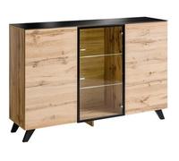 Buffet, bahut modèle TINO + LED. Meuble type scandinave. Enfilade design pour votre salon ou salle à manger. 40 Marron