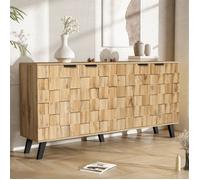 Buffet Bahut Moderne - 4 Portes - Bois - Etagères Réglables - Design Scandinave