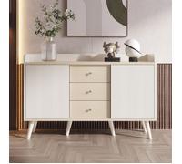 Buffet bahut - TANANT - Buffet 2 portes et 3 tiroirs - Bois - Blanc - Moderne - Scandinave