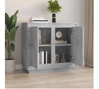Buffet bahut - vidaXL - bois d'ingénierie - gris béton - 4 compartiments - grand rangement - 80 x 34 x 75 cm 40ncb14l