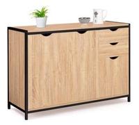 IDMarket - Buffet Bas 110 cm Detroit avec placards et tiroirs Design Industriel