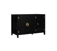 IDMarket - Buffet bas Yang 110 cm 3 portes bois noir