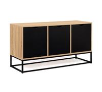 Buffet bas 113 cm BOSTON 3 portes noires design industriel