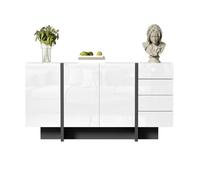 Buffet Bas 150 cm - 2 Portes - 4 Tiroirs - Finition Brillante