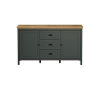 trendteam Smart Living - Buffet Armoire de Salon - Stanton - Dimensions de Construction (LxHxP) 146 x 86 x 45 cm - Couleur Vert pin avec chêne Evoke - 220987204
