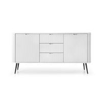 Buffet bas 2 portes 3 tiroirs pieds métal noir 170 cm - IRIS