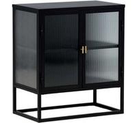 Vitrine 2 Portes Design "Garis" 80cm Noir
