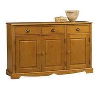 Buffet Bas 3 Portes 3 Tiroirs Pin Miel de Style Anglais L 146.6 H 89.6 P 42.5 cm - L 146.6 x l 42.5 x H 89.6 cm