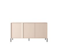 Buffet bas 3 portes pieds métal 155 cm Beige - LIXIA