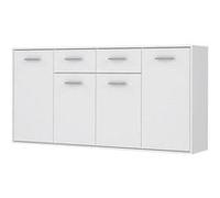 Buffet GENERIQUE PILVI Buffet bas 4 portes 4 tiroirs - Blanc mat - L 162,3 x P 34,2 x H 88,1 cm