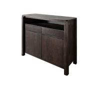 Buffet bas acacia brun foncé laqué massif 120x45x100 cm (BxTxH) bois massif BUENO #4005