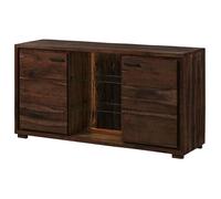 Buffet bas acacia brun foncé laqué massif 145x40x78 cm (BxTxH) bois massif BARK #200