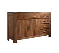 Buffet bas acacia brun laqué massif 150x45x90 cm (BxTxH) bois massif SHAMAN #40