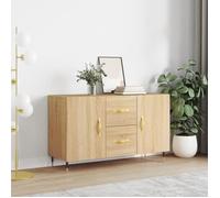 Buffet bas - AKOZON - 100x36x60 cm - Bois d'ingénierie - Chêne sonoma - 2 portes