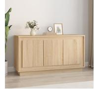Buffet bas - AKOZON - Chêne sonoma - 102x35x55 cm - Bois d'ingénierie - 2 portes