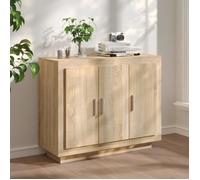 Buffet bas - ALOMEJOR - Chêne sonoma - 92x35x75 cm - Bois d'ingénierie - Contemporain