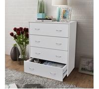 Buffet bas - alsa - 4 tiroirs - Blanc - Laqué - Contemporain - Design