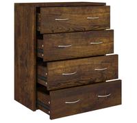 Buffet bas,armoire commode Buffet avec 4 tiroirs,meuble de rangement 60x30,5x71cm Chêne fumé 3847157 FrenchDays