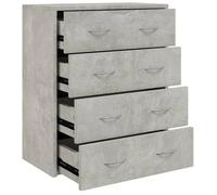Buffet bas,armoire commode Buffet avec 4 tiroirs,meuble de rangement 60x30,5x71cm Gris béton 8653249 FrenchDays