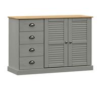 Buffet bas,armoire commode Buffet avec tiroirs,meuble de rangement VIGO 113x40x75cm gris bois massif de pin 4767015 FrenchDays