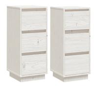 Buffet bas,armoire commode Lot de 2 Buffets Blanc 32x34x75cm Bois massif de pin 2552023 FrenchDays