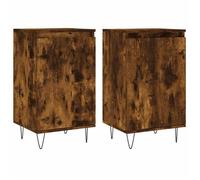 Buffet bas,armoire commode Lot de 2 Buffets chêne fumé 40x35x70cm bois d'ingénierie 2318550 FrenchDays