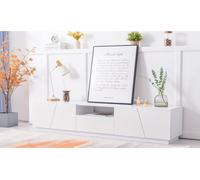 Buffet bas Armoire TV, table TV, étagère TV, largeur 170 cm, avec 4 portes, avec 1 tiroir, design moderne, blanc